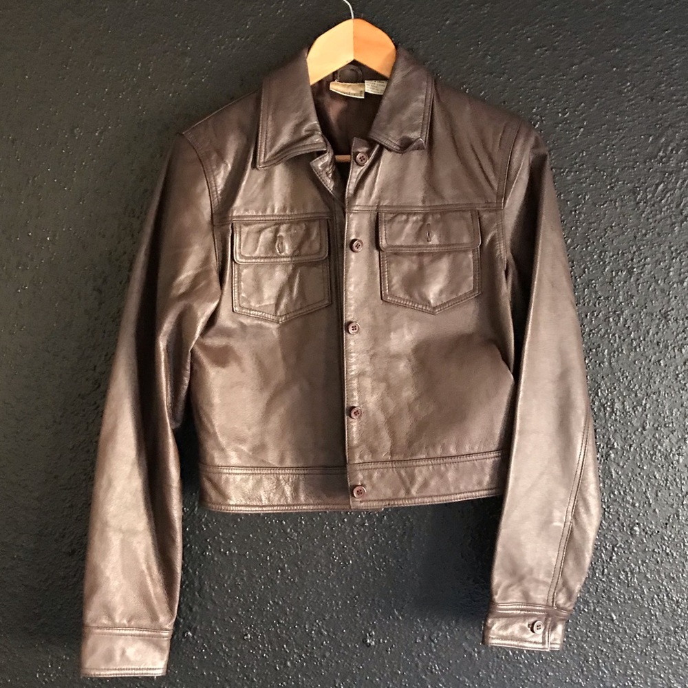 Newport News Easy Style Leather Vintage Jacket